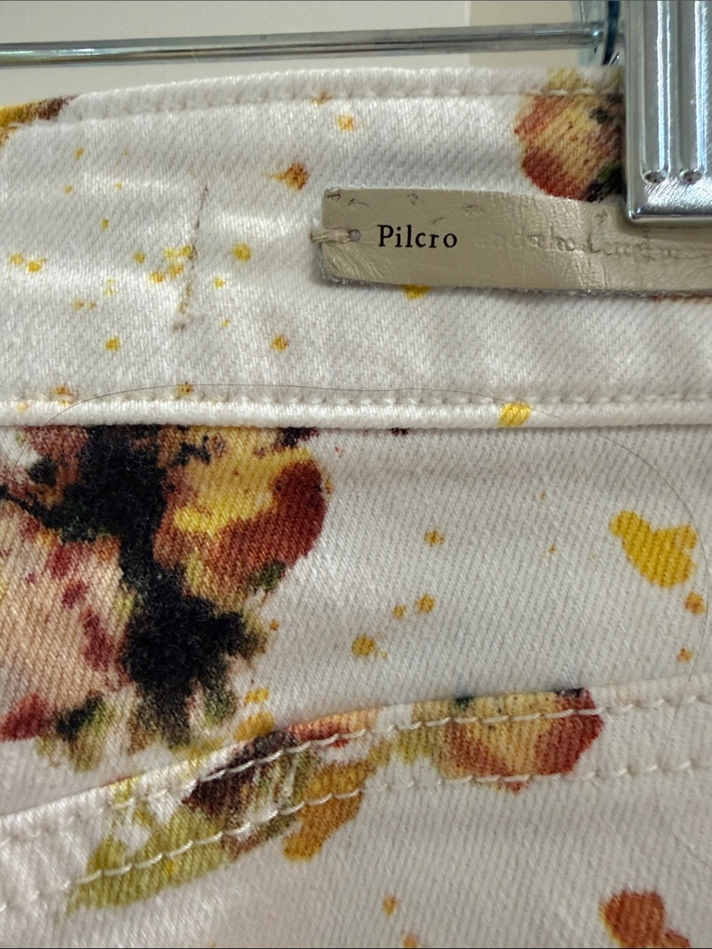 Pilcro White High-Rise Jeans with Yellow Lemon & Floral Print - Picture 8 of 8